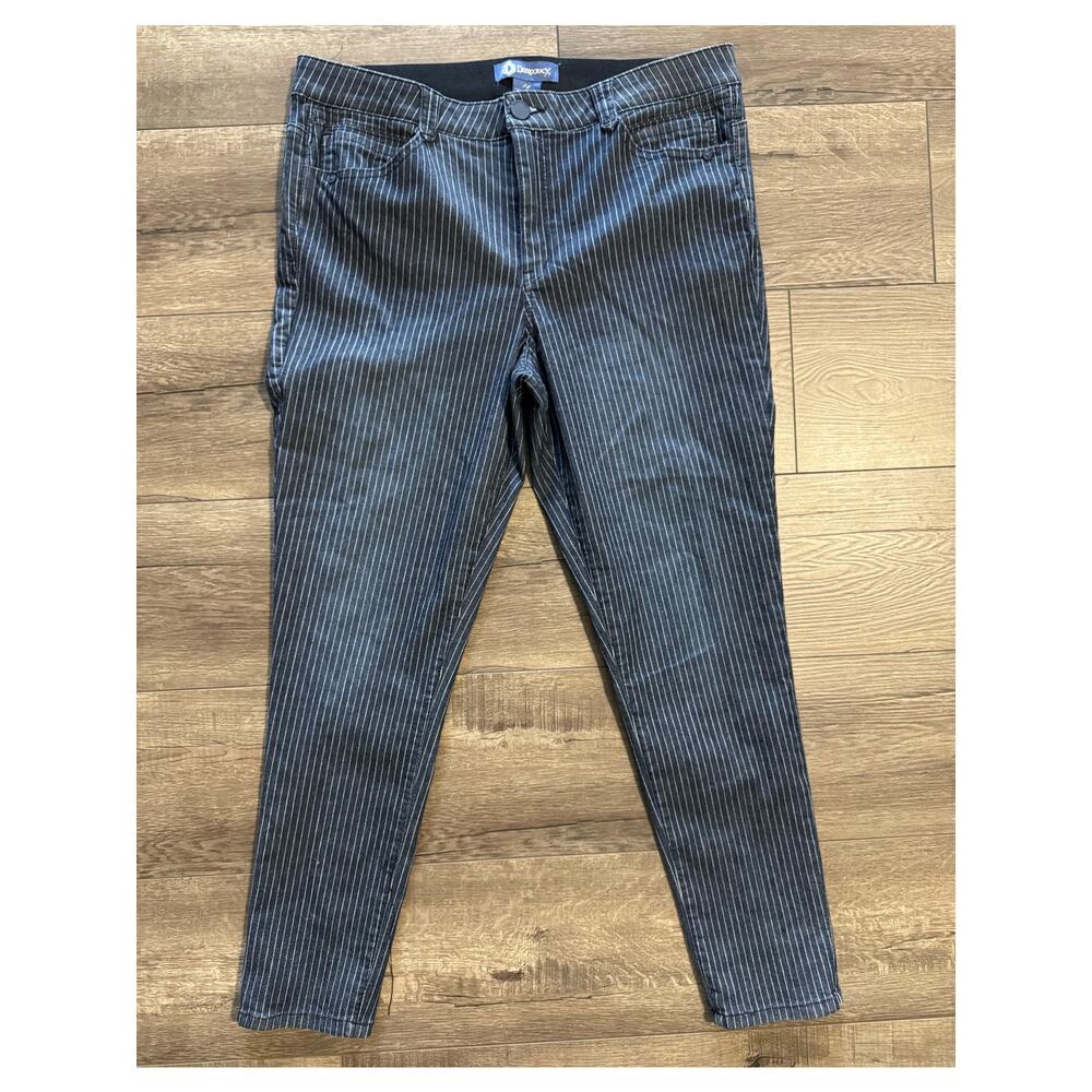 Democracy Ab Solution Dark Wash Pinstriped Skinny Jeans Size 14